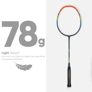 Li-Ning G-Force Superlite 3700 Carbon Fibre Unstrung Badminton Racket with Full Cover (Navy/Orange)