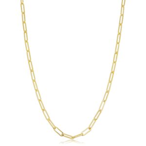 Kooljewelry Solid 14k Yellow Gold Filled Paperclip Chain Necklace (2.5 mm, 36 inch)