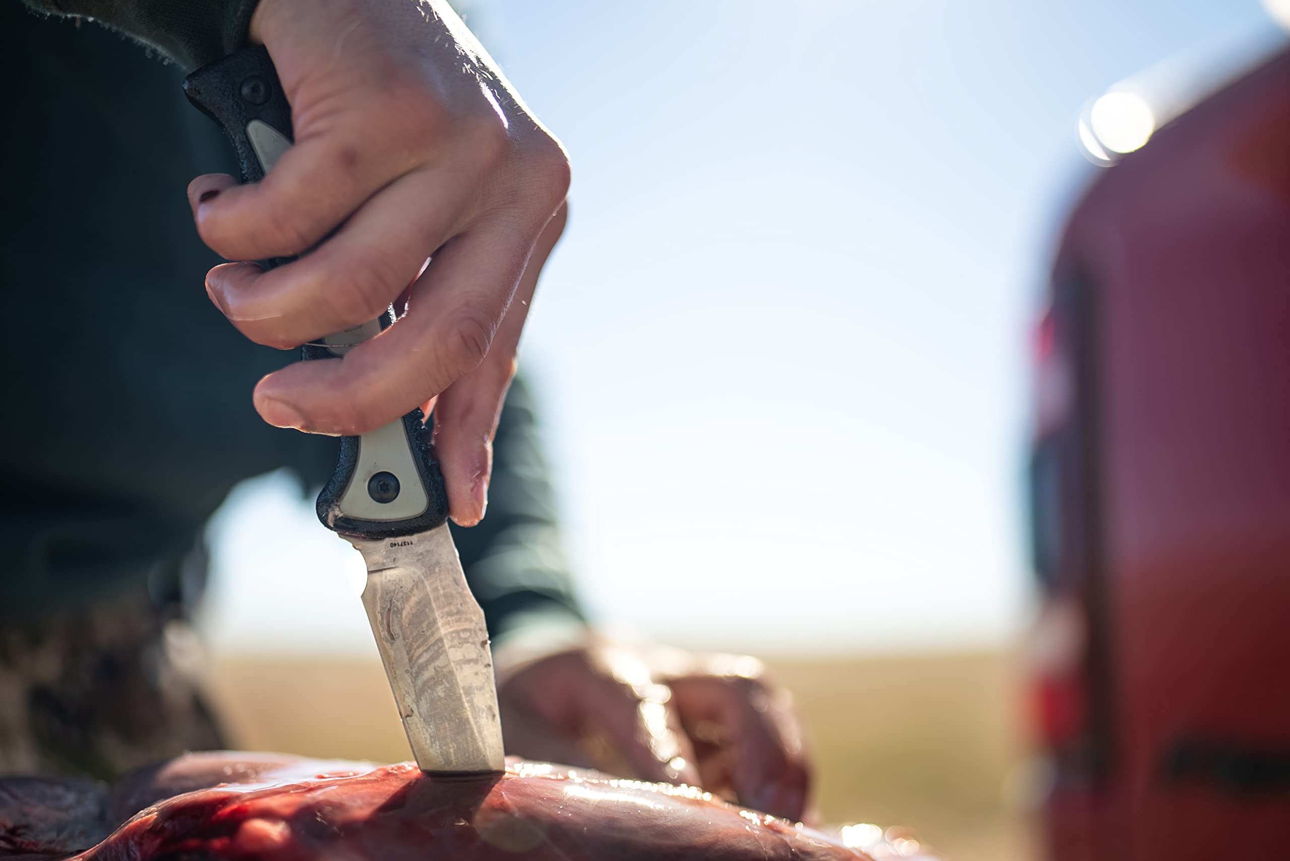 Old Timer Trail Boss 9in Fixed Blade Caping Knife with High Carbon Stainless Steel Blade, TPE Grip Handle, and Custom Molded Sheath for Hunting, Field Dressing, Skinning, Gutting, and Outdoors