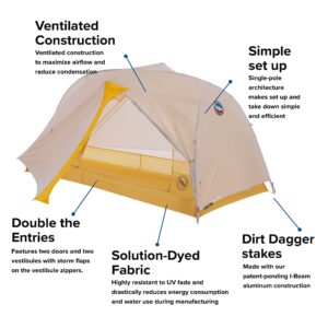 Big Agnes Tiger Wall UL1 Ultralight Tent with UV-Resistant Solution Dyed Fabric