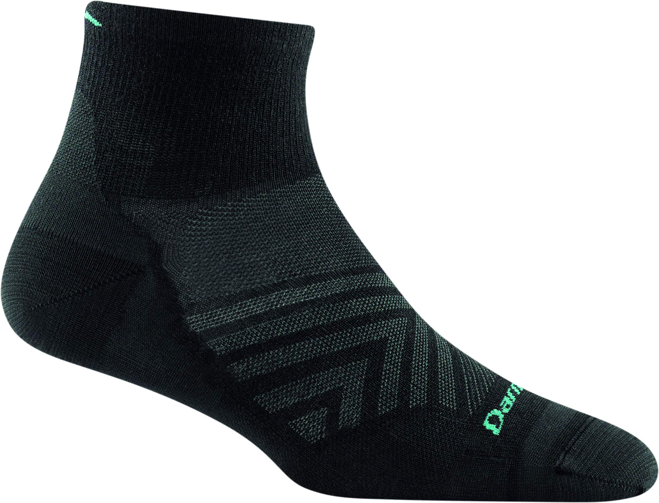 Darn Tough Women's 1/4 Ultra-Lightweight Run Sock (Style 1044) - Black, Medium