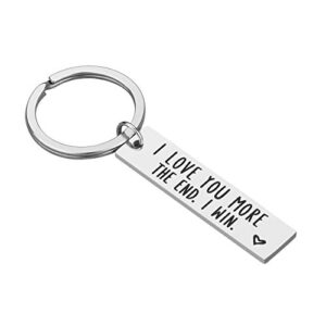 couple keychains for boyfriend girlfriend - valentine’s day gifts i love you more the end i win couple keyring for wife husband boyfriend girlfriend gifts for him her