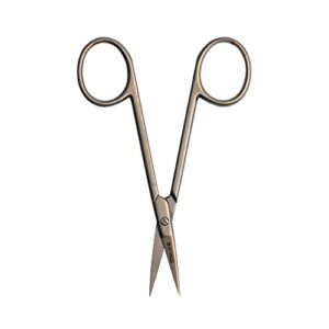 SINGER 4 Inch Forged Embroidery Scissors with Curved Tip for Sewing, Cross-Stiching, Crafts, & More (Titanium Coated, 1-Pack)