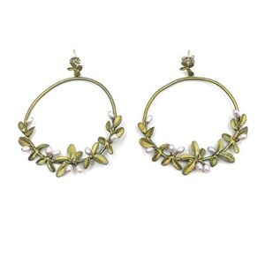 flowering thyme hoop post earrings #3576