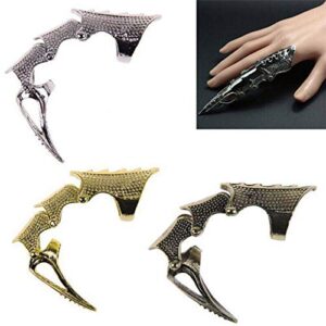 Barhunkft(TM) Punk Gothic Rings Rock Scroll Joint Armor Knuckle Metal Full Finger Claw Ring(Random Color)