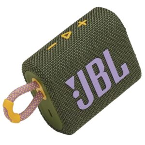 jbl go 3: portable speaker with bluetooth, built-in battery, waterproof and dustproof feature - green