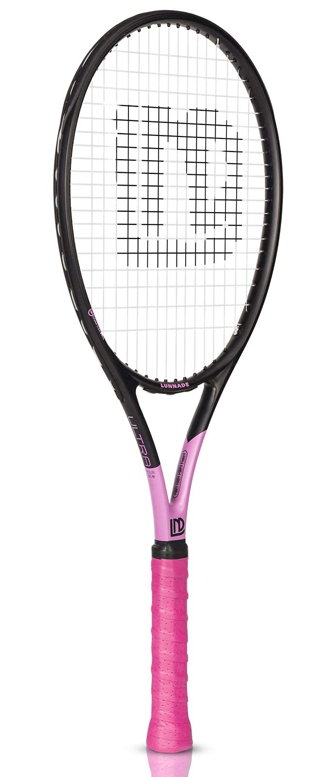 LUNNADE Adults Tennis Racket 27 Inch, Shockproof Carbon Fiber Tennis Racquet Light-Weight, Pre-Strung and Regrip, Suitable for Beginners to Intermediate Players