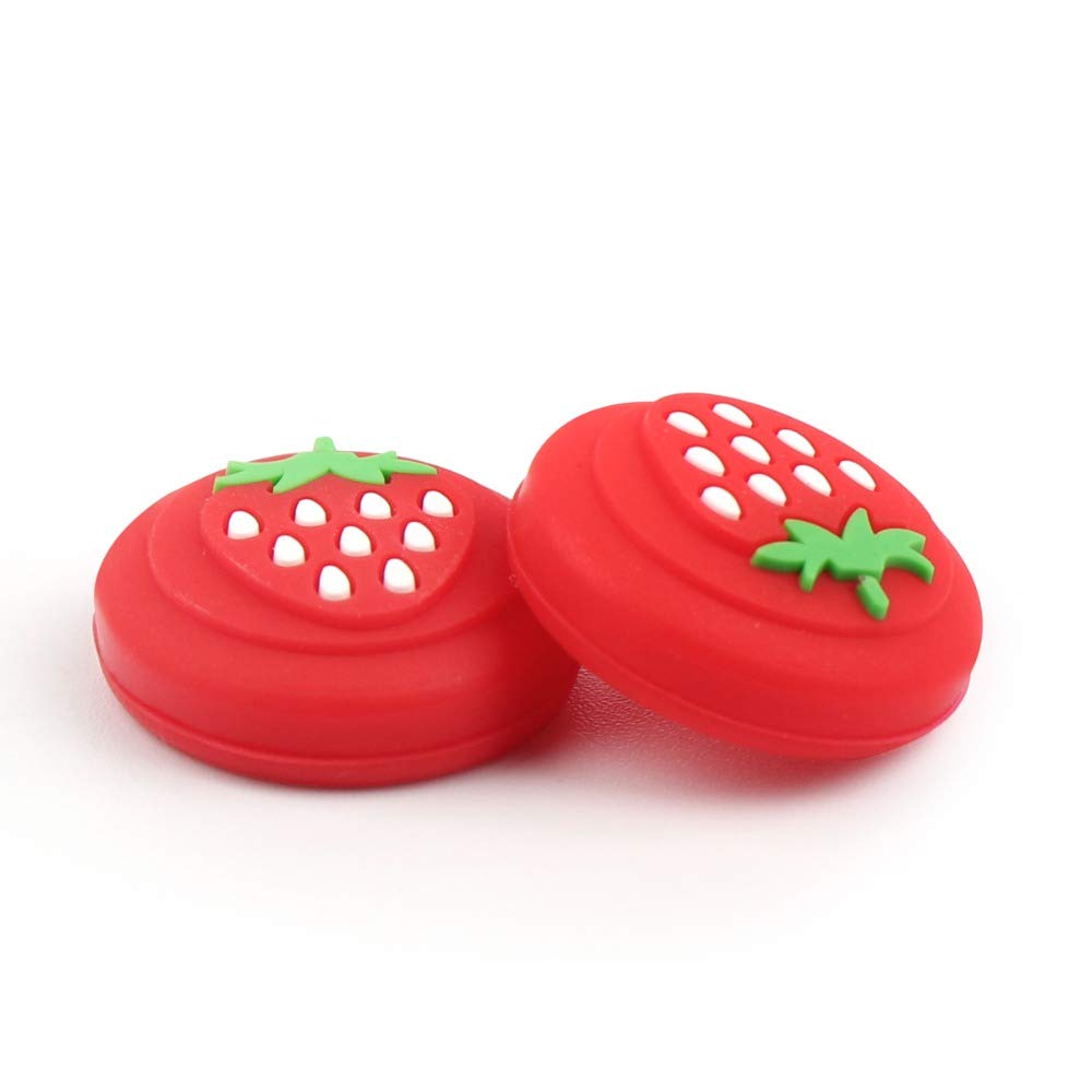 Thumb Stick Grip Cap Joystick Cover for Nintendo Switch Switch Lite Controller Thumbstick Case Colorful Strawberry 2PCS Red