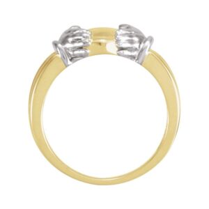 18k White and Yellow Gold Two Tone Claddagh Ring Band (Width = 13.2mm) - Size 6.5