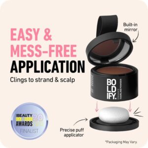 BOLDIFY Hairline Powder - Instantly Conceals Hair Loss and Thinning, Touch-Up Hair Fibers and Toppers for Women & Men, Stain-Proof 48-Hour Root Cover Up Formula (Black)