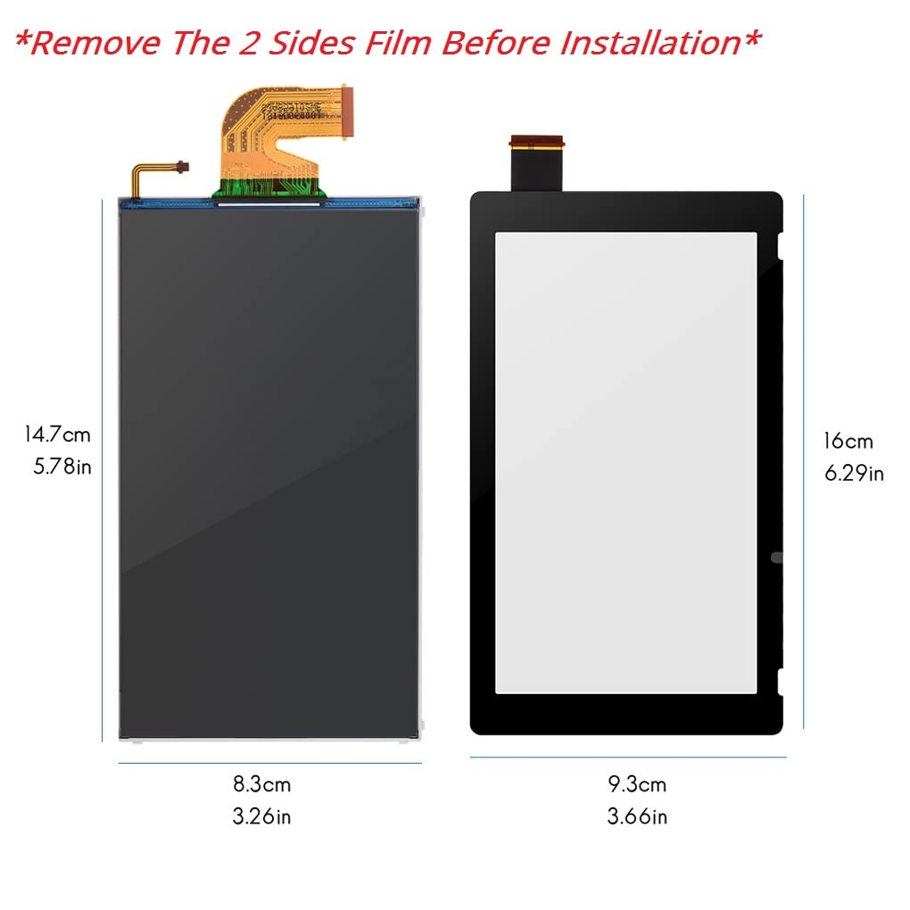 Replacement LCD Screen and Digitizer Touch Screen Set for Nintendo Switch 2017 HAC-001(Remove The 2 Sides Film Before Installation)(Not Included Adhesives)