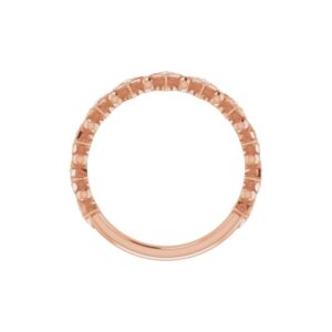 Solid 14k Rose Gold 1/10 Cttw Diamond Stackable Wedding Anniversary Ring Band - Size 7 (Width = 3.6mm)