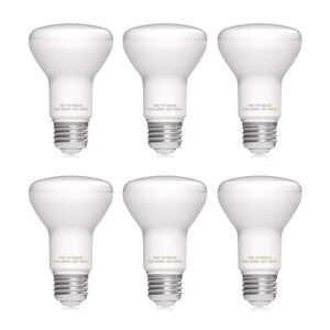 helloify Dimmable R20/BR20 LED Flood Light Bulb, 7W, 50W Equivalent, 5000K Daylight White, 600lm Each, Energy Saving Lamp for Office/Home, E26 Screw Base, 6 Count (Pack of 1)