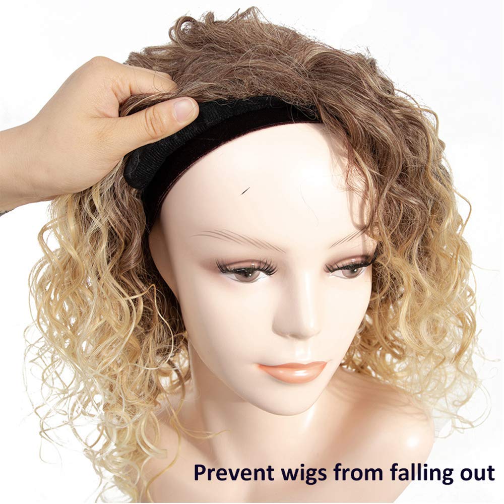 Velvet Wig Grip Headbands and Mesh Wig Caps Set - Edge Saver No Slip Elastic Headbands for Women, Stretch Mesh Hair Nets, Wig Bands