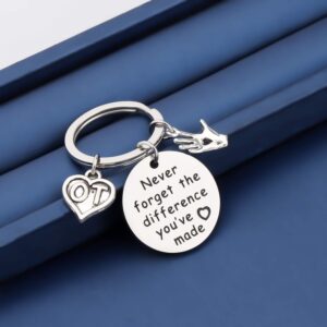 MYOPSARK Occupational Therapist Keychain OT Therapy Jewelry Never Forget The Difference You've Made Therapy Gift (difference OT keychain)