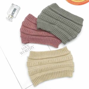 Woeoe Warm Winter Headbands Knitted Turban Head Wraps Wide Crochet Stretchy Ear Warmer Soft Stretch Head Scarfts for Women and Girls