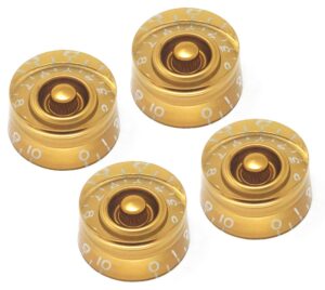 vintage forge gold speed knobs compatible with usa les paul sg electric guitar (set of 4) fits 24 fine-spline usa (imperial) split shaft pots recessed rs24us-gld4