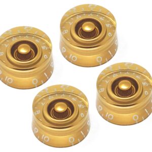 Vintage Forge Gold Speed Knobs Compatible with USA Les Paul SG Electric Guitar (Set of 4) Fits 24 Fine-Spline USA (Imperial) Split Shaft Pots Recessed RS24US-GLD4