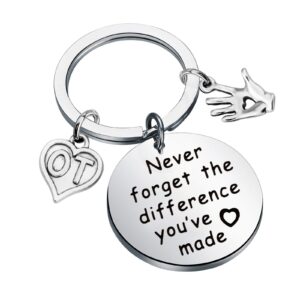 myopsark occupational therapist keychain ot therapy jewelry never forget the difference you've made therapy gift (difference ot keychain)