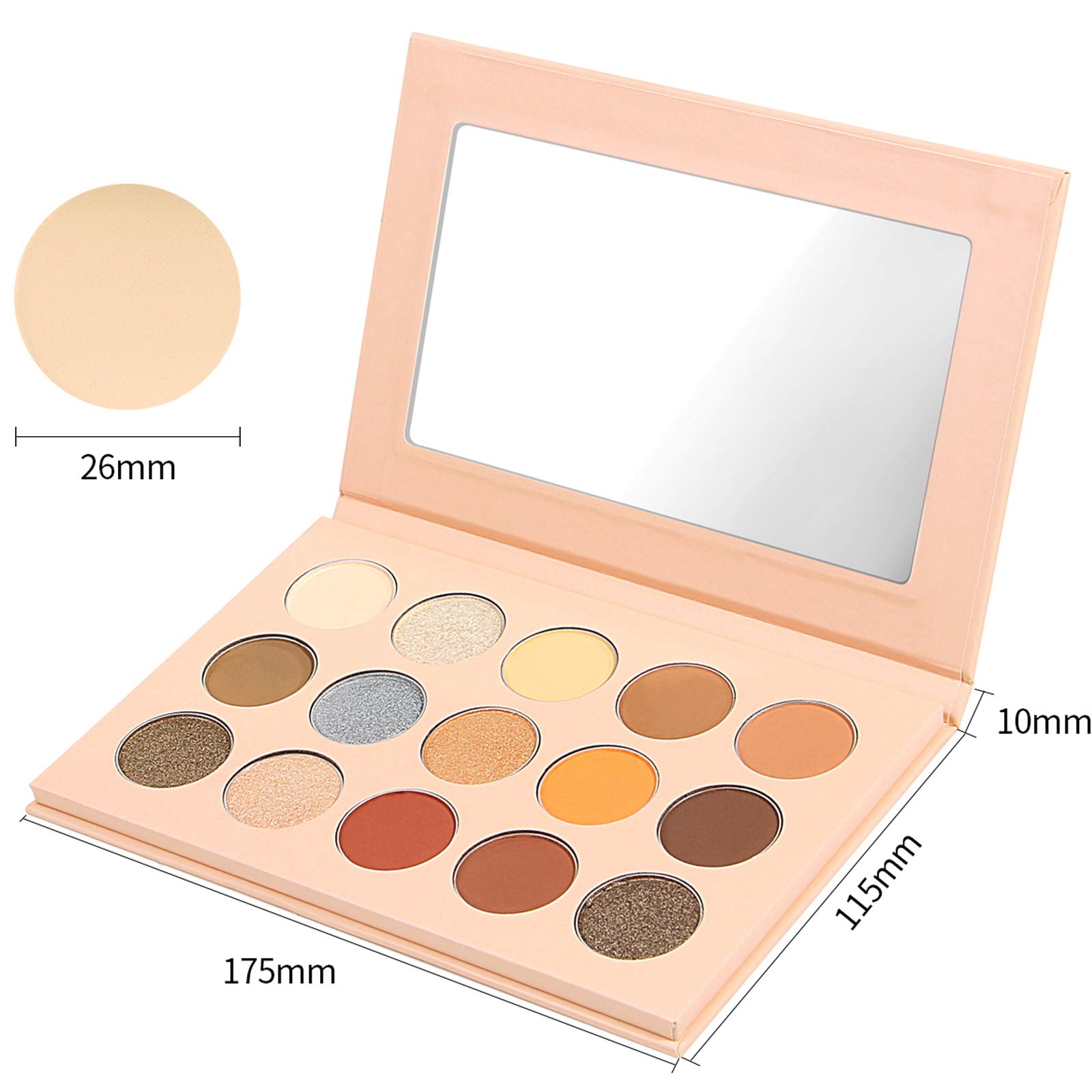 Vodisa Colorful Eyeshadow Palette Matte Shimmer High Pigmented Eyeshadow Pallet 15 Colors Professional Nudes Warm Natural Long Lasting Waterproof Eye Shadow with Make Up Brushes Set (Brown)