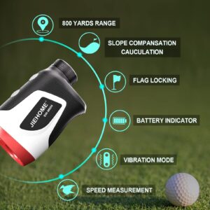 Golf Rangefinder 800Yds Laser Range Finder 6X Flagpole Lock Pin Vibration Slope Compensation Golfing Distance Finder Continuous Scan Speed Measure Rechargeable Yardage Rangefinders