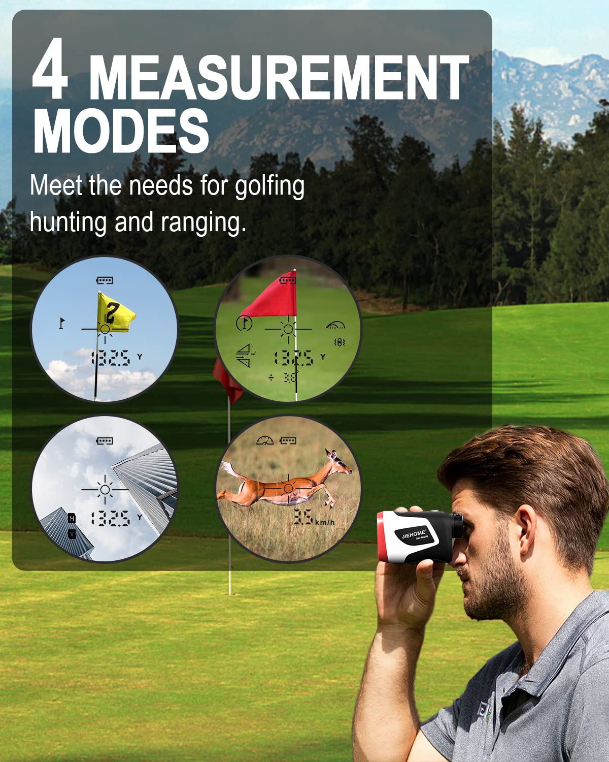 Golf Rangefinder 800Yds Laser Range Finder 6X Flagpole Lock Pin Vibration Slope Compensation Golfing Distance Finder Continuous Scan Speed Measure Rechargeable Yardage Rangefinders