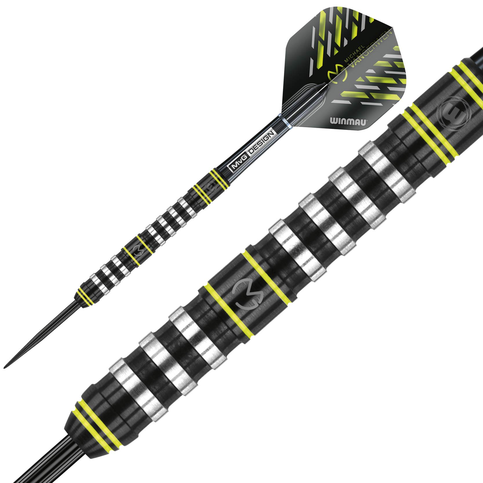 Winmau Michael Van Gerwen MvG Assault 22 Gram Tungsten Darts Set with Flights and Stems (Shafts)