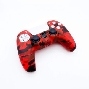 Lox Central - Silicone Gel Controller Cover Skin Protector Compatible for Sony Playstation 5 PS5/PS5 Slim/PS4 Pro Controller (2X Controller Camouflage Cover) (Red & Green Camo) Leave a Review