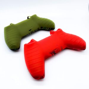 Lox Central - Silicone Gel Controller Cover Skin Protector Compatible for Sony Playstation 5 PS5/PS5 Slim/PS4 Pro Controller (2X Controller Camouflage Cover) (Red & Green Camo) Leave a Review