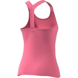 adidas Women's Tennis Y-Tank Top, Rose Tone/Black, Medium