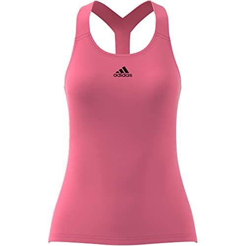 adidas Women's Tennis Y-Tank Top, Rose Tone/Black, Medium