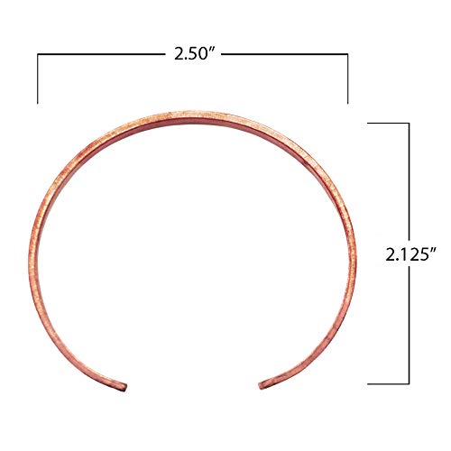 Rosemarie & Jubalee 99% Pure Copper Healing Protection Open Cuff Style Bracelet, 2.5"