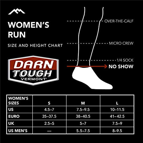 Darn Tough Women's No Show Tab Ultra-Lightweight Running Sock (Style 1052) - Black, Small