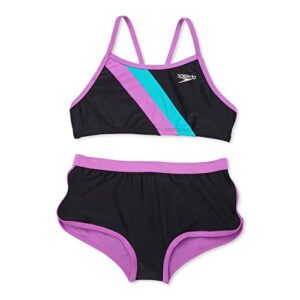 speedo girl's swimsuit two piece bikini boy short set