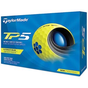 taylormade unisex's tp5 yellow golf balls, one size