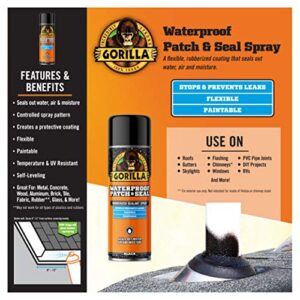 Gorilla Waterproof Patch & Seal Rubberized Sealant Spray; Black; 16oz (Pack of 2)