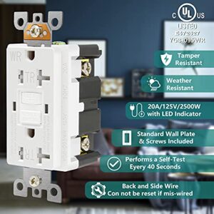 ANKO GFCI Outlet 20 Amp, UL Listed, LED Indicator, Tamper-Resistant, Weather Resistant Receptacle Indoor or Outdoor Use with Decor Wall Plates and Screws