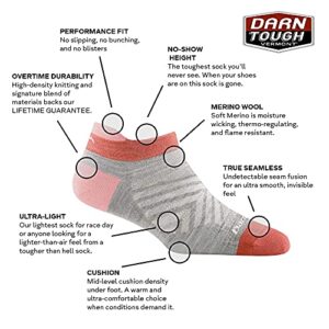 Darn Tough Women's Run No Show Tab Ultra-Lightweight Running Sock (Style 1047) - Ash, Medium