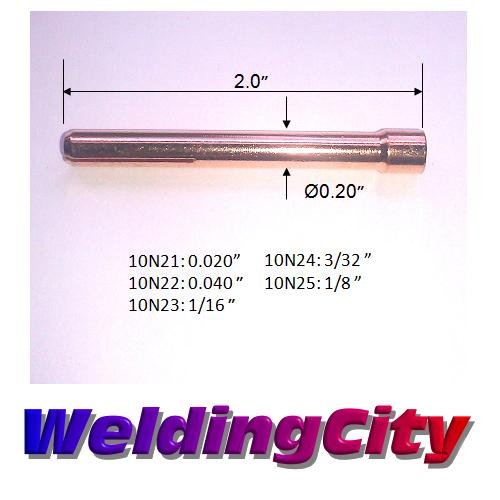 WeldingCity Pack of 10 Collet 10N24 (3/32") for TIG Welding Torch 17, 18 and 26 Series from Lincoln Miller ESAB Weldcraft CK