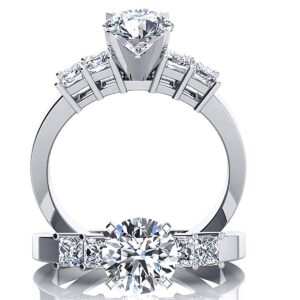 volviros 1 ct round cut moissanite engagement rings for women for women platinum plated silver size 4