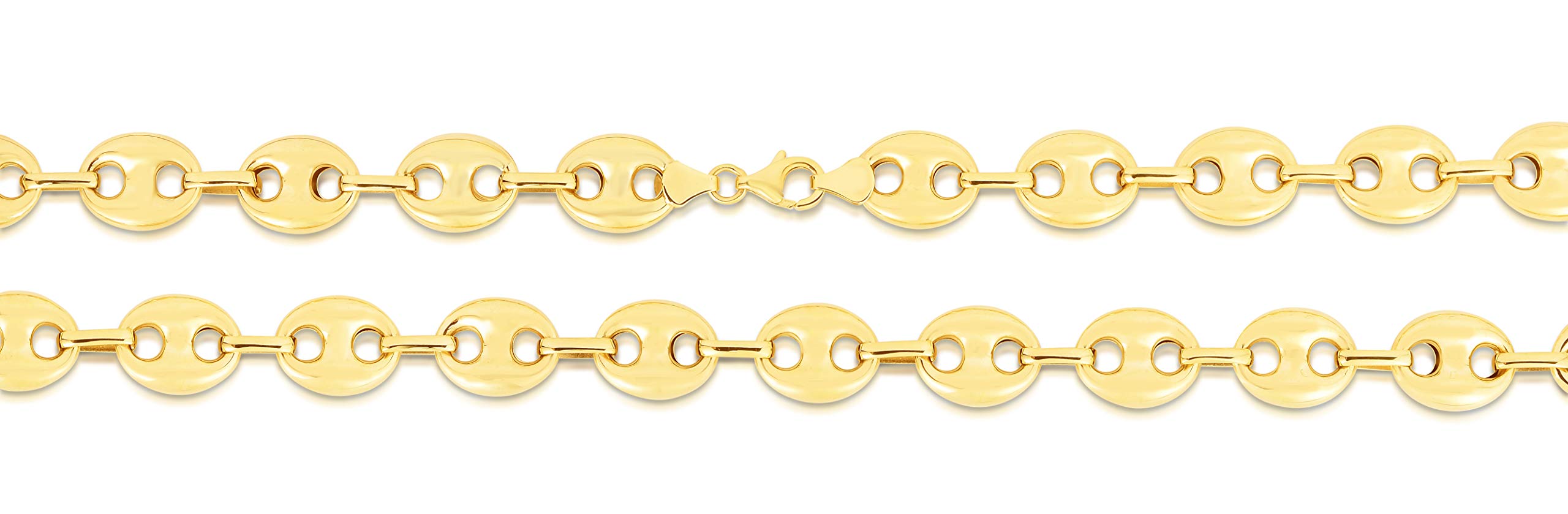 Floreo 10k Yellow Gold 11mm Puff Mariner Link Bracelet, 8.5 inch