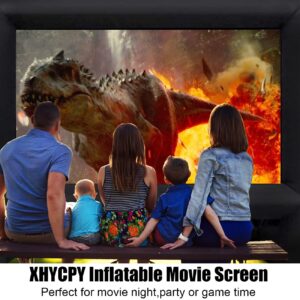 XHYCPY 21 Feet Inflatable Outdoor Projector Movie Screen - Package with Rope, Blower + Tent Stakes - Great for Outdoor Backyard Pool Fun (21 Feet)