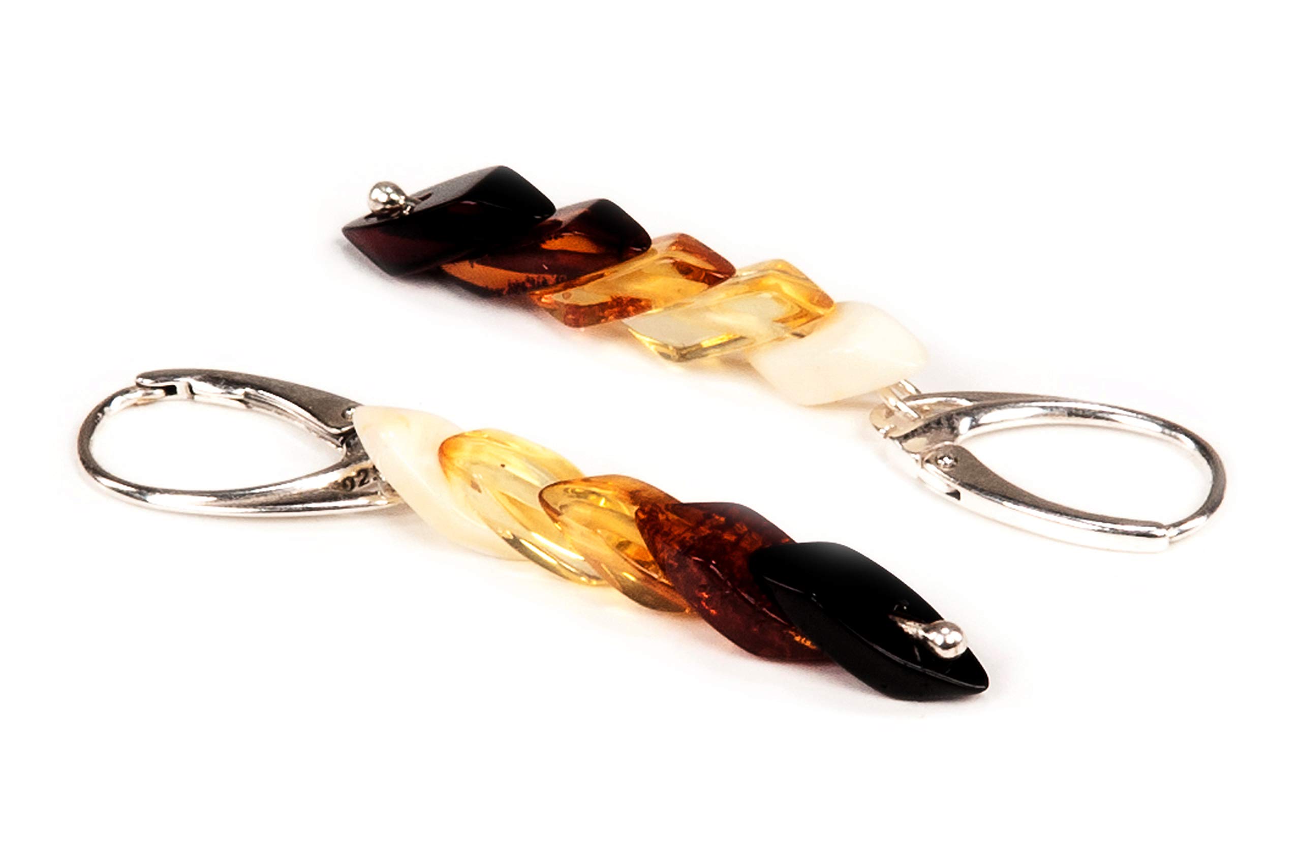 AMBERAGE Natural Baltic Amber Leverback Earrings