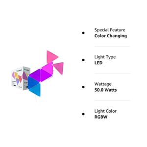 Nanoleaf Shapes WiFi and Thread Smart RGBW 16M+ Color LED Dimmable Gaming and Home Decor Wall Lights Smarter Kits (Triangles Smarter Kit (7 Pack)