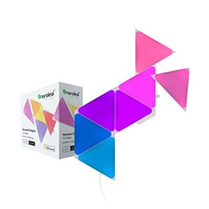 Nanoleaf Shapes WiFi and Thread Smart RGBW 16M+ Color LED Dimmable Gaming and Home Decor Wall Lights Smarter Kits (Triangles Smarter Kit (7 Pack)