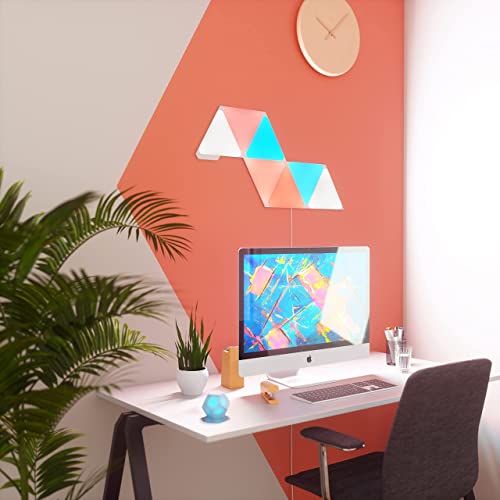 Nanoleaf Shapes WiFi and Thread Smart RGBW 16M+ Color LED Dimmable Gaming and Home Decor Wall Lights Smarter Kits (Triangles Smarter Kit (7 Pack)