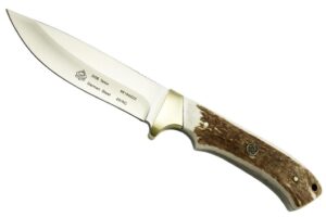 puma sgb teton staghorn hunting knife with leather sheath