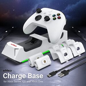 Nyko Charging Station for Xbox Series XS and Xbox - Charge Base for 2 Xbox Controllers w/LED Indicators and Extra USB Port - Xbox Controller Charge Stand w/Rechargeable Batteries - Xbox Accessories