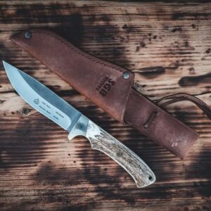 PUMA SGB Teton Staghorn Hunting Knife with Leather Sheath