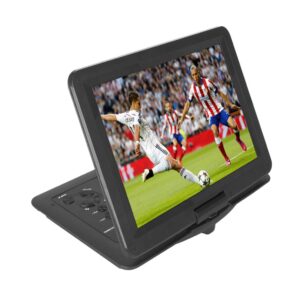 Portable DVD Player with 10.1" High-Definition Swivel Screen, Built-In 5 Hours Rechargeable Battery, Stereo Sound, Region Free,Support USB/SD/AV Out And IN